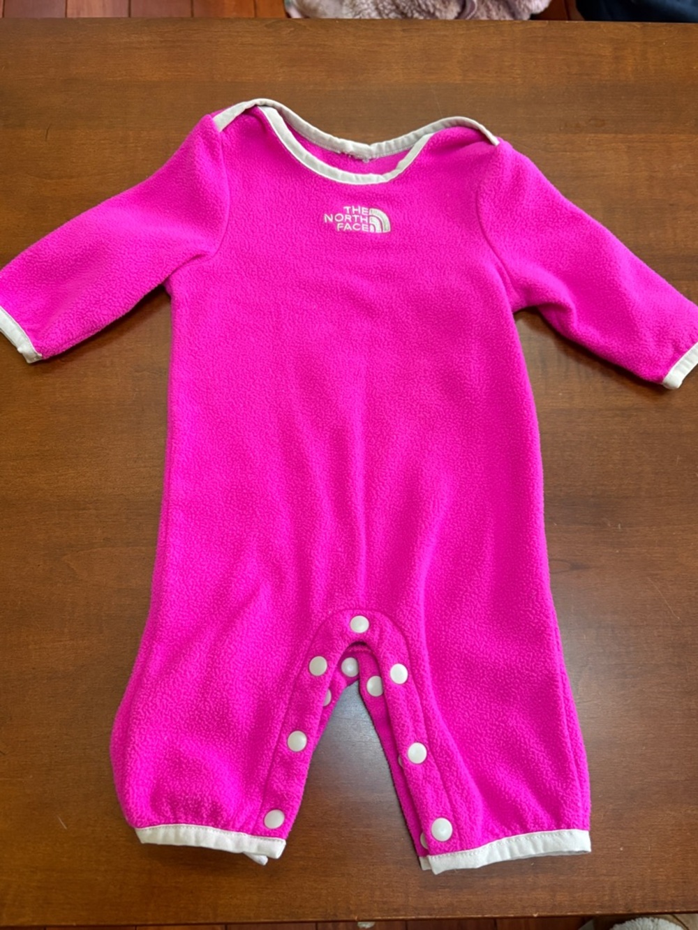 The North Face Bright Pink Infant Fleece Bunting Suit 3-6 months